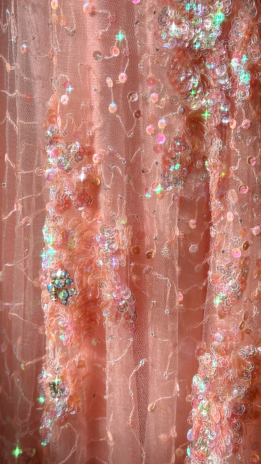 Glitter Strapless Pink Tulle Sequin Beaded Mermaid Party Dress Slit Long Evening Gown