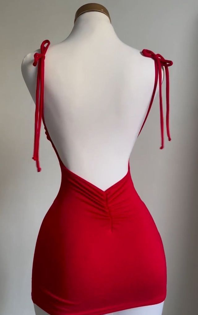 Sexy Red Straps Sheath Backless Short Party Dresses Homecoming Dresses, D1317