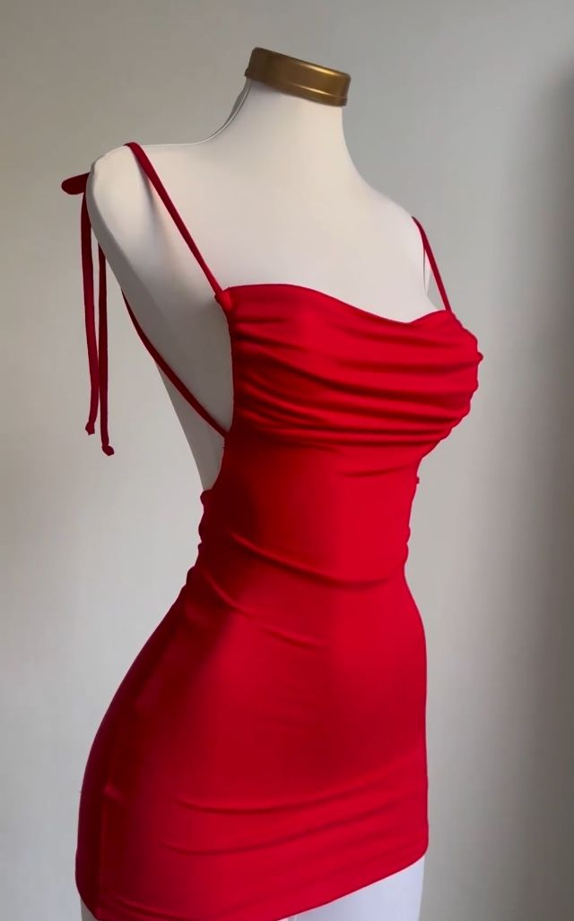 Sexy Red Straps Sheath Backless Short Party Dresses Homecoming Dresses, D1317