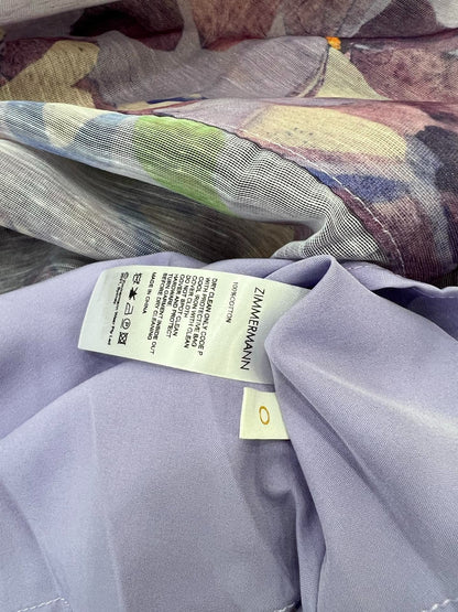 ZIMMERMANN LONG HERRINGBONE DRESS IN PLUM PURPLE 269379