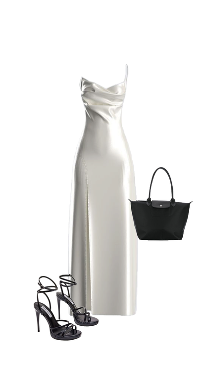Simple White Spaghetti Straps Sheath Satin Long Party Dress Evening Dress, D823
