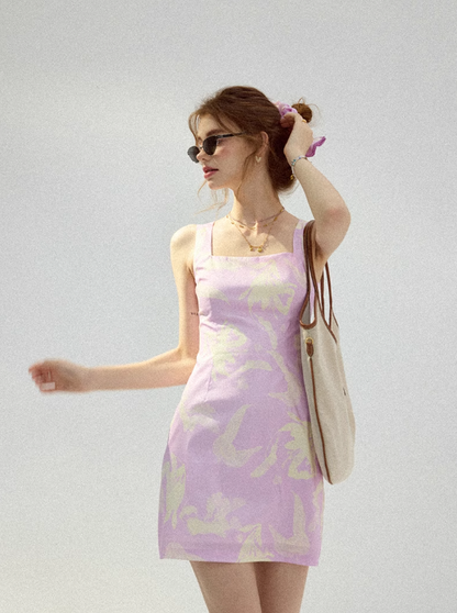 Light summer dream floral dress French suspender skirt holiday wear short skirt summer R3421
