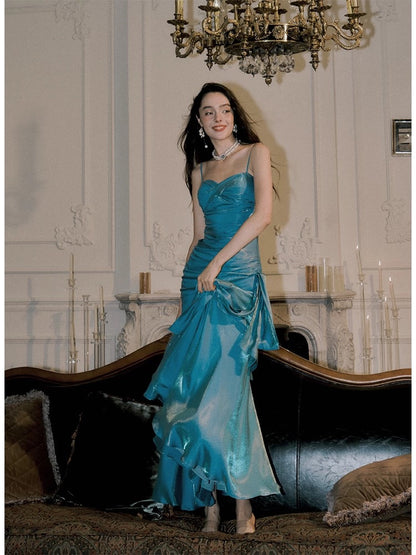 Chic Green Straps Sweetheart Long Formal Dress, Green Prom Dress Evening Dress       fg6521
