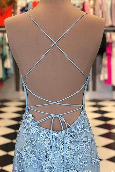 Elegant Yellow Backless Lace Prom Dress Mermaid Party Evening Gown cc1907