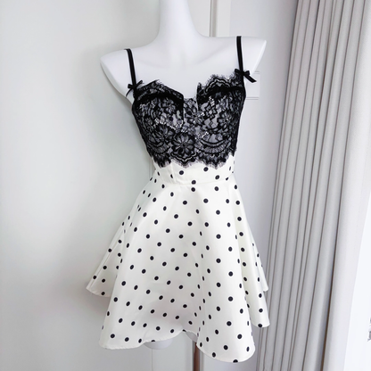Classy Satin Lace A Line Short Party Gown Vacation Dress