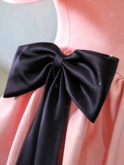 Elegant Ball Gown Off The Shoulder Pink Satin Long Prom Dress Evening Dresses C3249