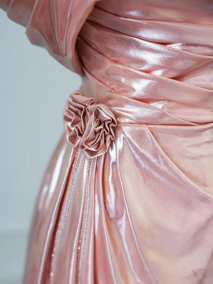 Sexy A Line Off The Shoulder Sequin Pink Long Prom Dresses Evening Gowns