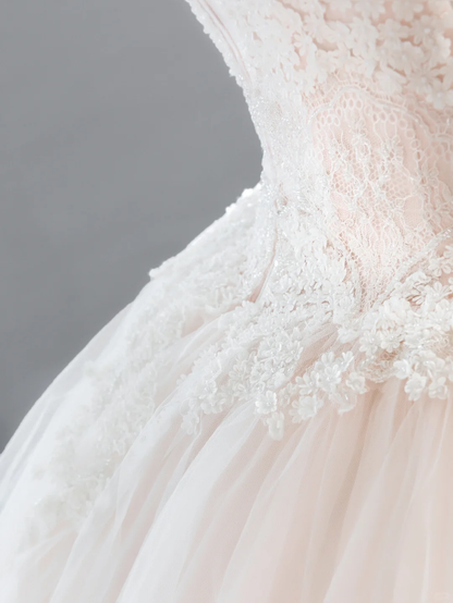 Elegant Ball Gown Strapless Tulle Lace Bow With Gloves Long Wedding Dresses C4143