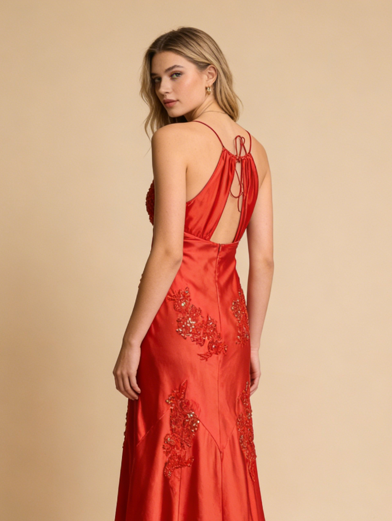 Charming Prom Dress Spaghetti Straps Satin Long Evening Dress Gala Gown Birthday Party Outfits D88