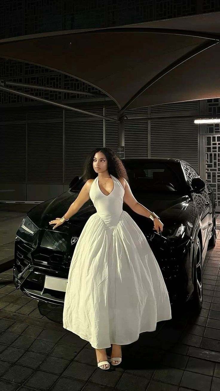 Elegant Halter Neck A-Line White Long Party Dress Fashion Women Dress, D225
