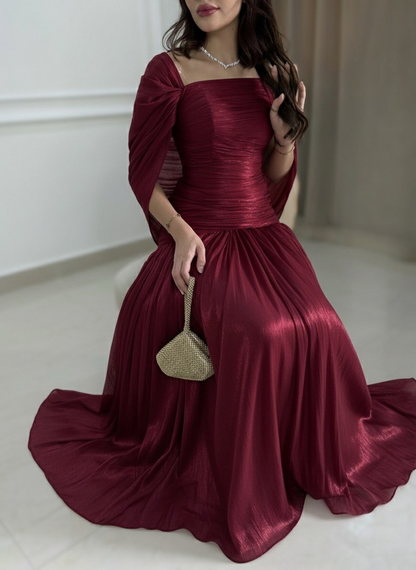 Pretty Pink A Line Long Wedding Guest Dress Formal Party Dress SP1311