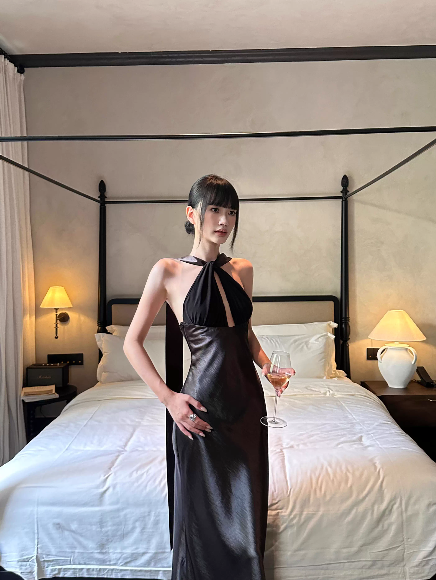 Classy Sleeveless Navy Blue Satin Mermaid Long Wedding Guest Dress Formal Backless Party Dress Evening Gown