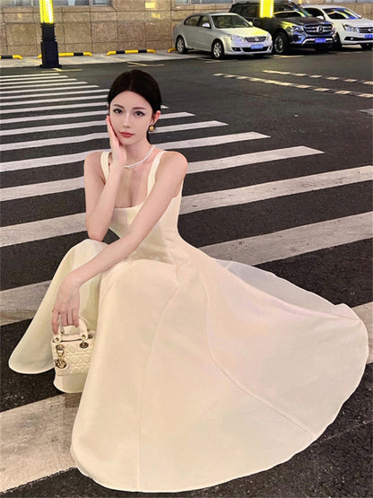 Elegant A Line Square Neck Satin Prom Dresses Party Dress Summer 22th Birthday Outfits 18th Birthday Dresses DH1049