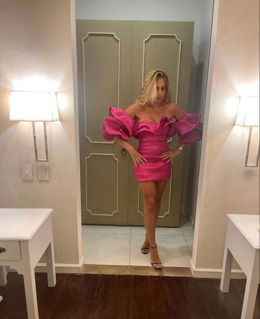 Classy Sheath Strapless Neck Pink Short Mini Formal 8th Grade Homecoming Dresses Middle School Hoco Court Dress 21st Birthday Dress Hoco Outfits DH1738