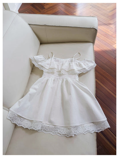 Cute A Line Spaghetti Straps White Grad Dress Inspo Short Mini Formal 8th Grade Homecoming Dresses High School Hoco Court Dress Graduation Dress Hoco Outfits DH1896