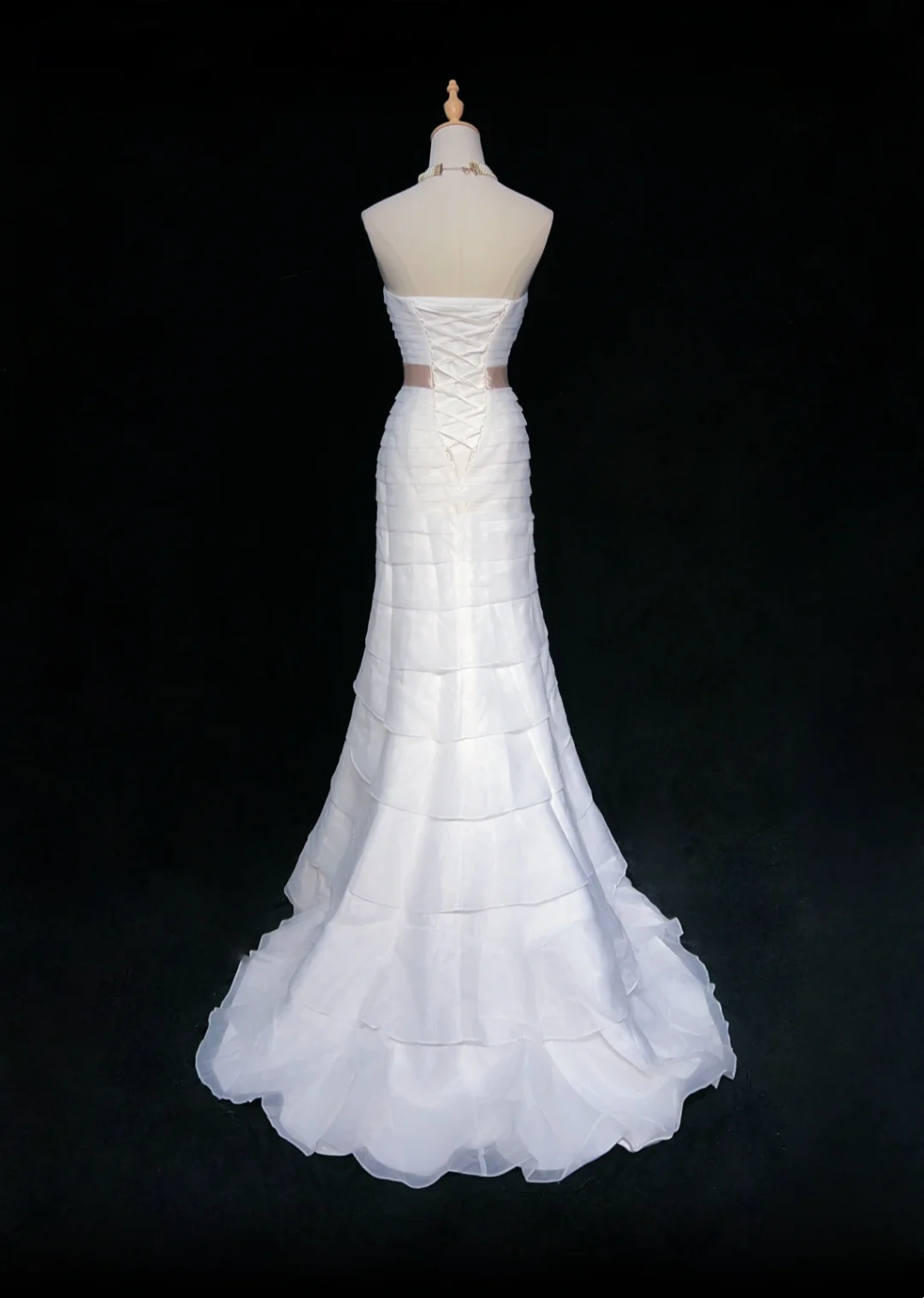 Classic Bridal Gown Mermaid Strapless Satin Long White Wedding Dresses Elegant Bridal Gowns DH645