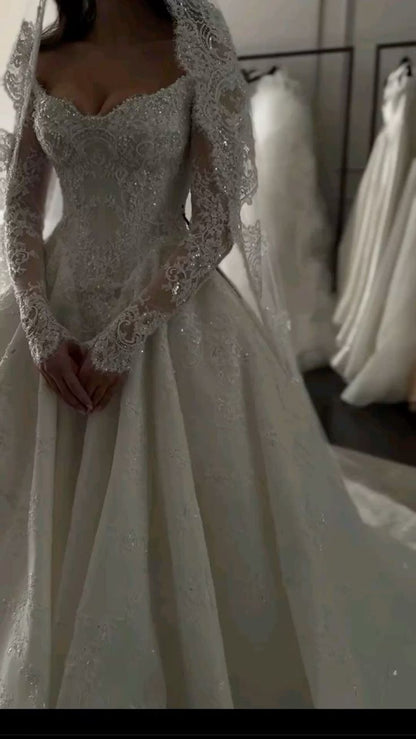 Ethereal Wedding Dress Ball Gown Off The Shoulder Tulle Lace White Wedding Dresses Bridal Gowns DH854