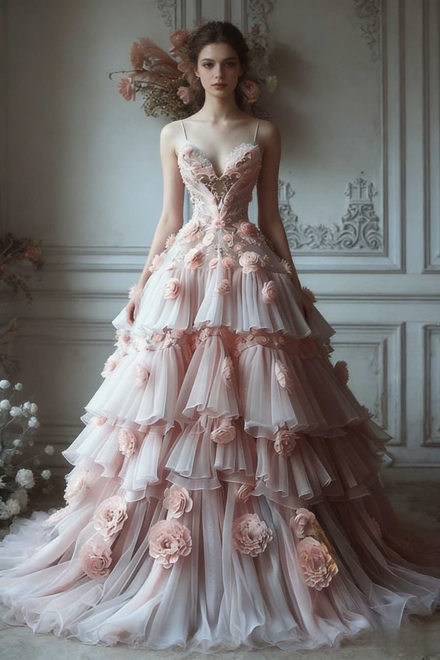 Cute Sweetheart Ball Gowns Long Prom Dresses Tulle Pink Quinceanera Dresses Sleeveless Sweet 16 Dresses  DP04152