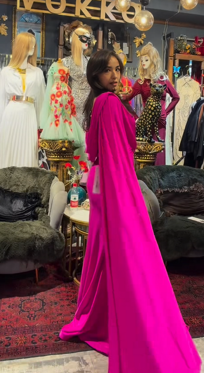 Chic Sheath Fuchsia Mother-of-the-Bride Dresses Chiffon Wedding Guest Dresses  Fuchsia Evening Dresses DP04161