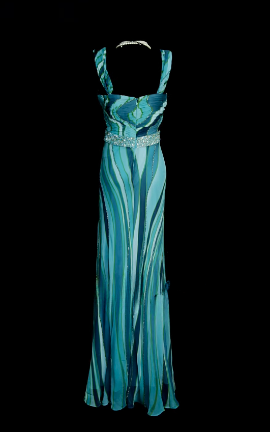 Elegant Straps Sheath Long Prom Dresses Chiffon Sleeveless  Evening Dresses Turquoise Mother of Bride Dress DP04268