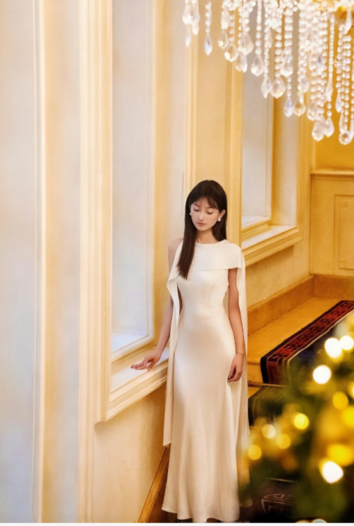 Fashion Sheath White Long Prom Dresses Satin Sleeveless Bridsmaid Dresses DP04452
