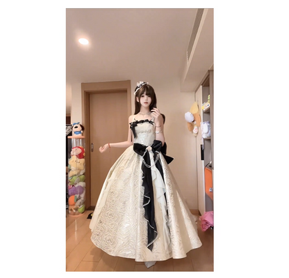 Cute Spaghetti Straps  A-Line Lolita Dresses  Sleeveless Pink Birthday Dresses Satin Party Dresses DP04560