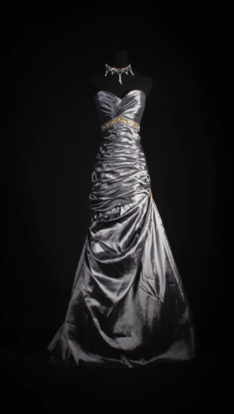Elegant Sheath Evening Dresses Sweetheart Gray Long Prom Dresses Satin Sleeveless Brithday Dresses   DP04577