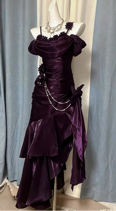 Chic Navy Blue Long Prom Dress Satin Straps Sheath Evening Dress Sleeveless Birthday Dress DP04996
