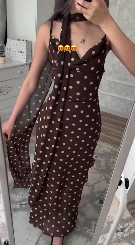 Chic Spaghetti Straps Sheath Chiffon Evening Dress Brown Wedding Guest Dress DP05623