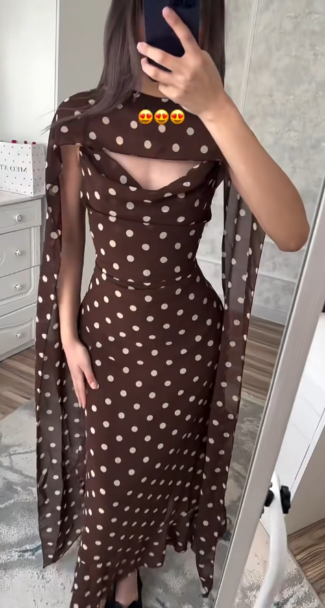 Chic Spaghetti Straps Sheath Chiffon Evening Dress Brown Wedding Guest Dress DP05623