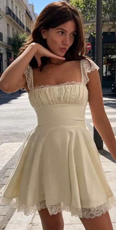 Fashion Straps Short Summer Dress Satin A-Line Beach Party Dress Sleeveless Ivory Birthday Dress DP05814