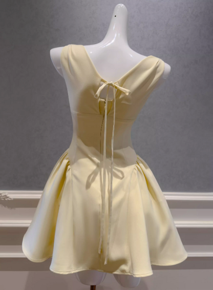 Chic Apricot Short Homecoming Dress A-Line Chiffon Birthday Dress Sleeveless Party Dress  DP05860