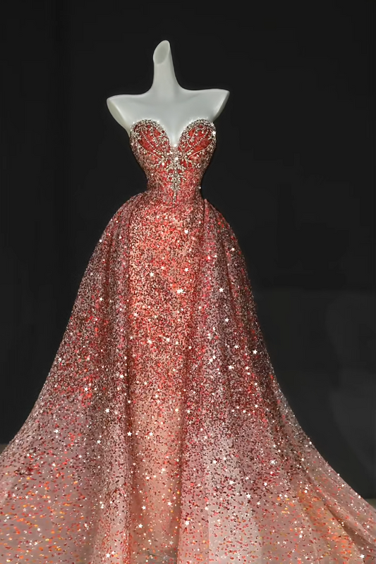 Gorgeous Red Sweet 16 Dress Sweetheart Long Evening Dress Sheath Tulle Prom Dress DP05876