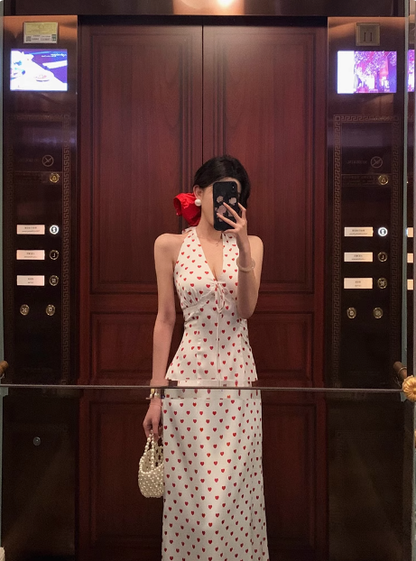 Elegant A line White Polka Dots Sleeveless 21st Birthday Dress Party Gown Birthday Outfits Birthday Dress Ideas For Women DP1291