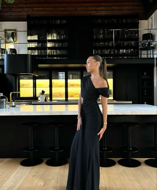 Gorgeous Mermaid Off The Shoulder Black Evening Dress Prom Dresses Formal Summer Wedding Guest Dresses Wedding Guest Outfits DP2135
