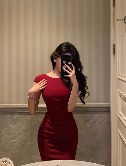 Elegant Mermaid Burgundy 18th Birthday Dress Party Gown Birthday Outfits Birthday Dress Ideas For Women DP606