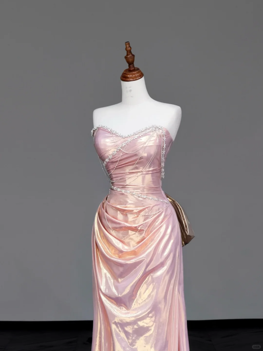 Gorgeous Mermaid Sweetheart Pink Sequin Long Prom Dresses Graduation Dresses DP680