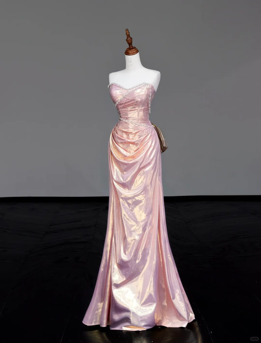 Gorgeous Mermaid Sweetheart Pink Sequin Long Prom Dresses Graduation Dresses DP680