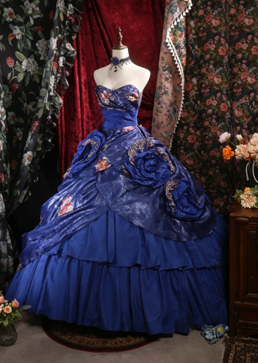 Fairy Sweetheart Ball Gown Long Quinceanera Dress Tulle Appliques Birthday Dress Purple Sweet 16 Dress DQ005