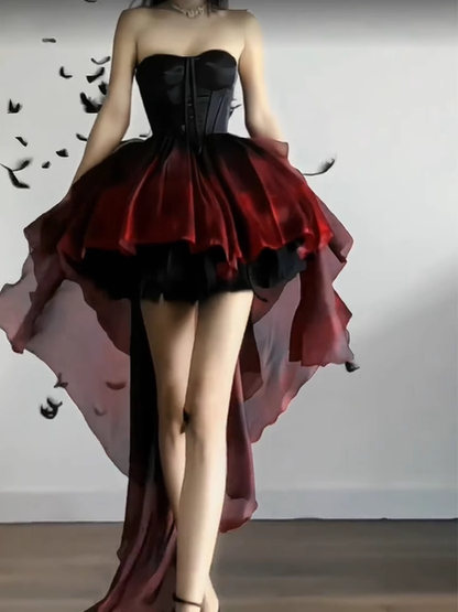 Chic Ball Gown Sweetheart Burgundy Short Birthday Dresses Birthday Outfits