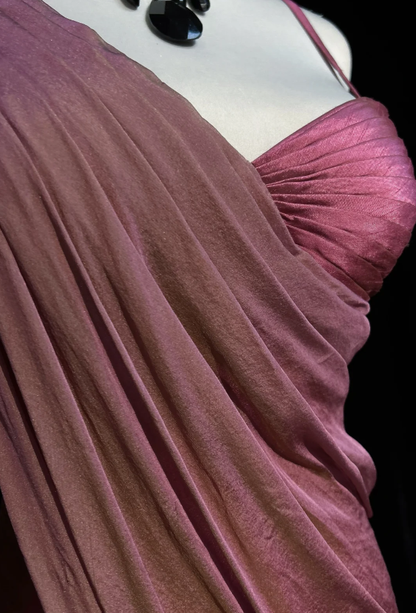 Pretty Spaghetti Straps Pink Neck Satin Pleated Mermaid Long Wedding Guest Dress Party Gown SP1282