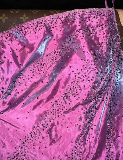 Gorgeous One Shoulder Purple Satin Beaded Mermaid Long Evening Dress Prom Gown Formal Wedding Guest Dress SP1429