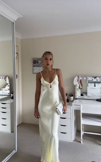 Simple Mermaid Spaghetti Straps Satin Long Prom Dress,Evening Dress GG1256