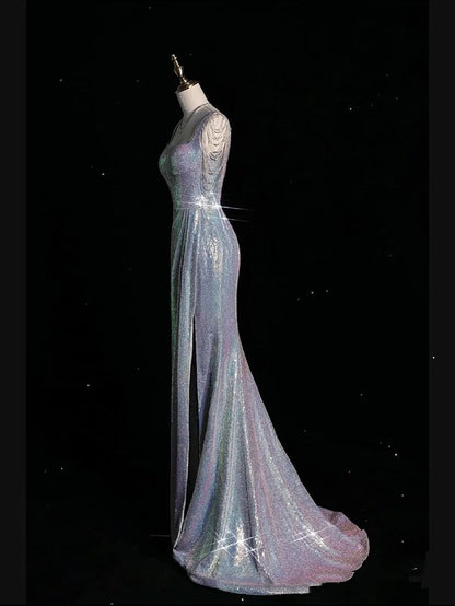 Sexy Mermaid Square Collar Bead Tassel  Long Prom Dress,Evening Dresses GG127