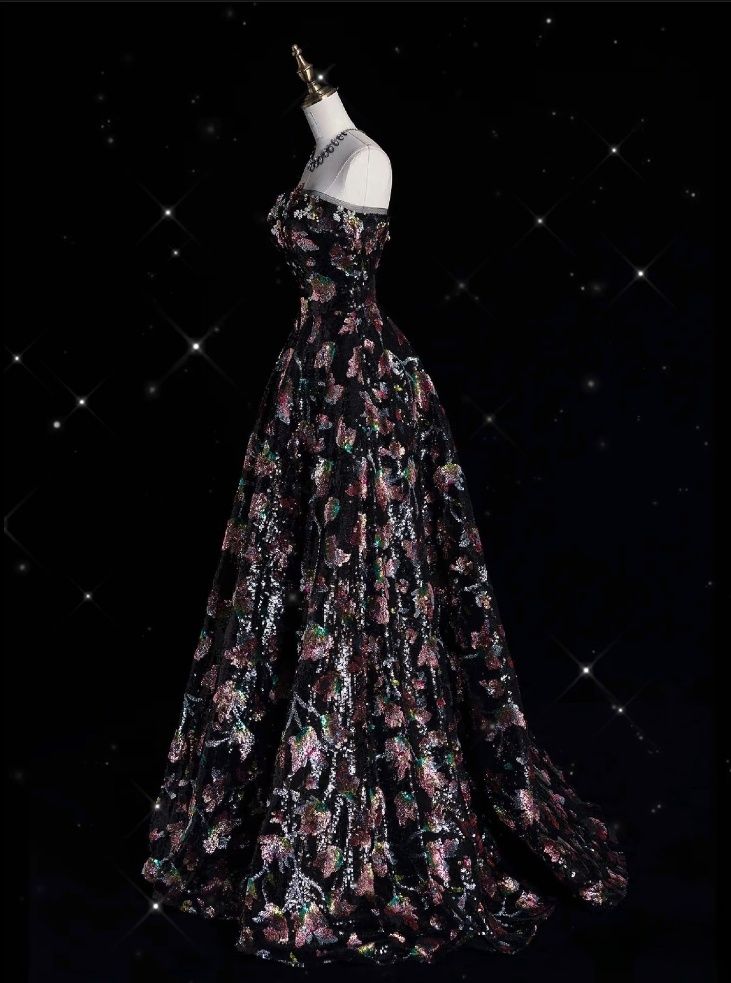 Glamorous A Line Strapless Satin Embroidery Applique Long Prom Dress,Evening Dress GG1899