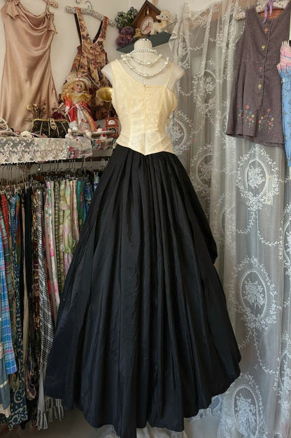 Lovely Ball Gown Satin Applique Long Prom Dress,Spring Dress,Evening Dress GG2057
