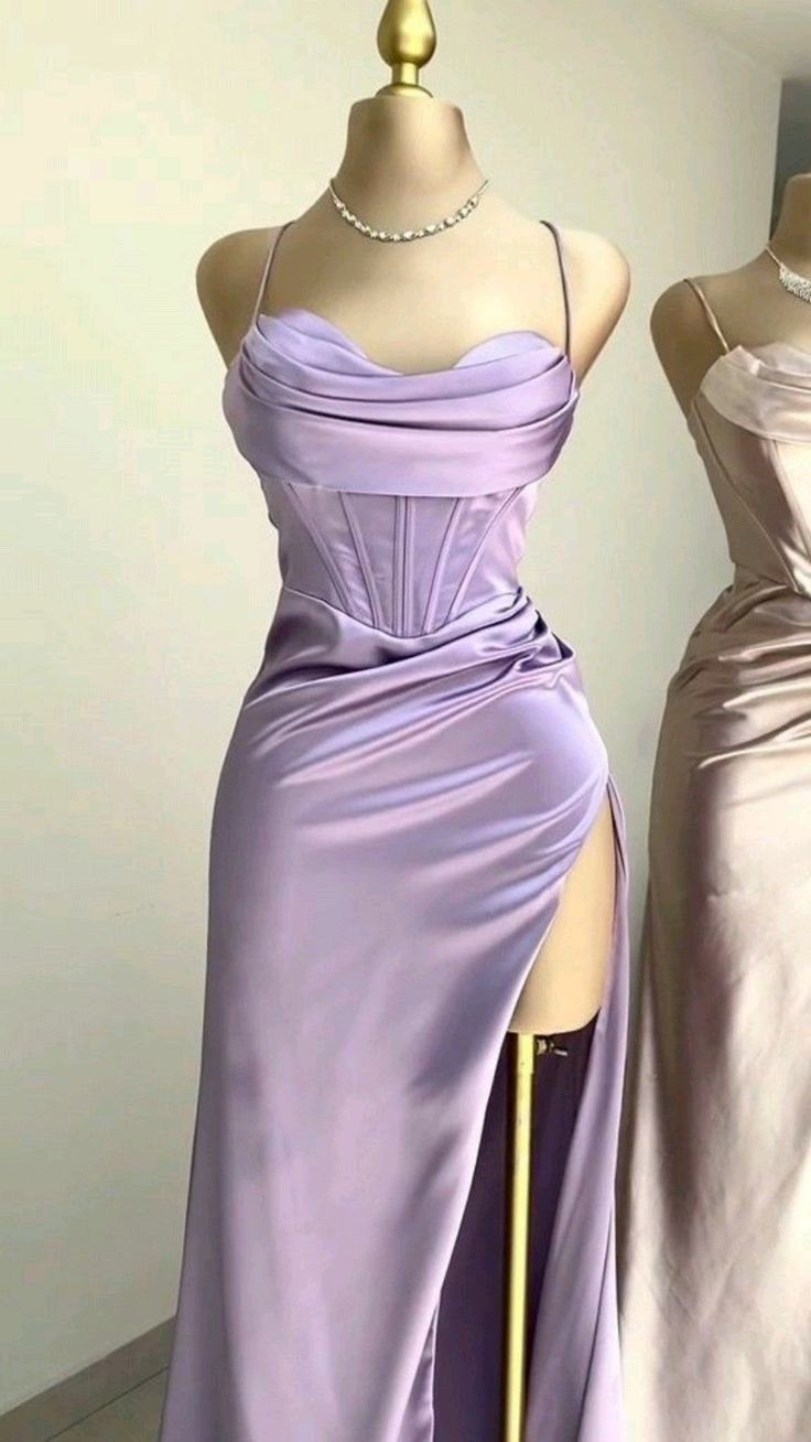 Classy Mermaid Halter Satin Slit Long Prom Dress,Party Dress,Evening Dress GG2196