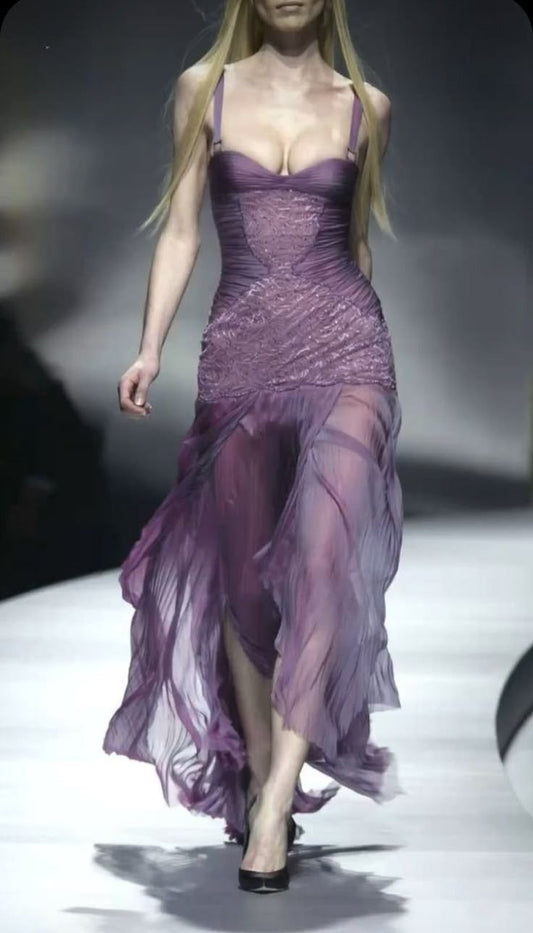 Sexy Mermaid Spaghetti Straps Grape Tulle Long Prom Dress,Wedding Dress,Evening Dress GG2417