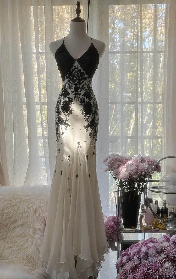 Chic Mermaid Spaghetti Straps Chiffon Lace Applique Long Prom Dress,Evening Dress GG2088