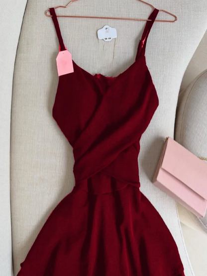 Stunning A Line Spaghetti Straps Burgundy Chiffon Short Prom Dress,Homecoming Dress,Birthday Dress GG2569